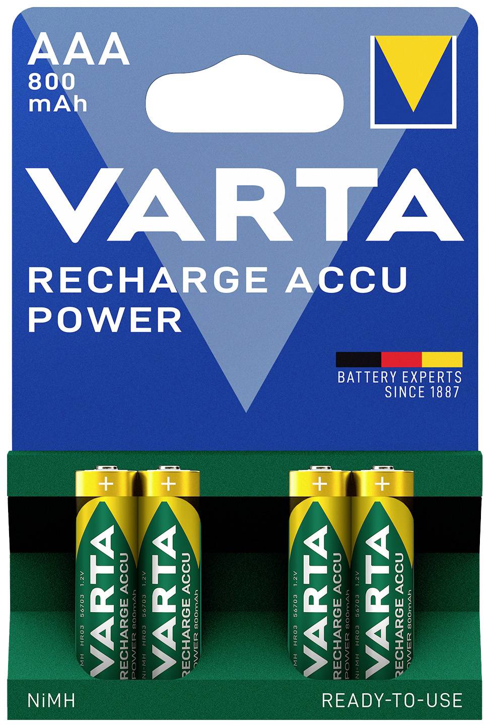 Varta Rech.ac.power Aaa800mah Bli4 Micro (aaa)-akku Nimh 800 Mah 1.2 V