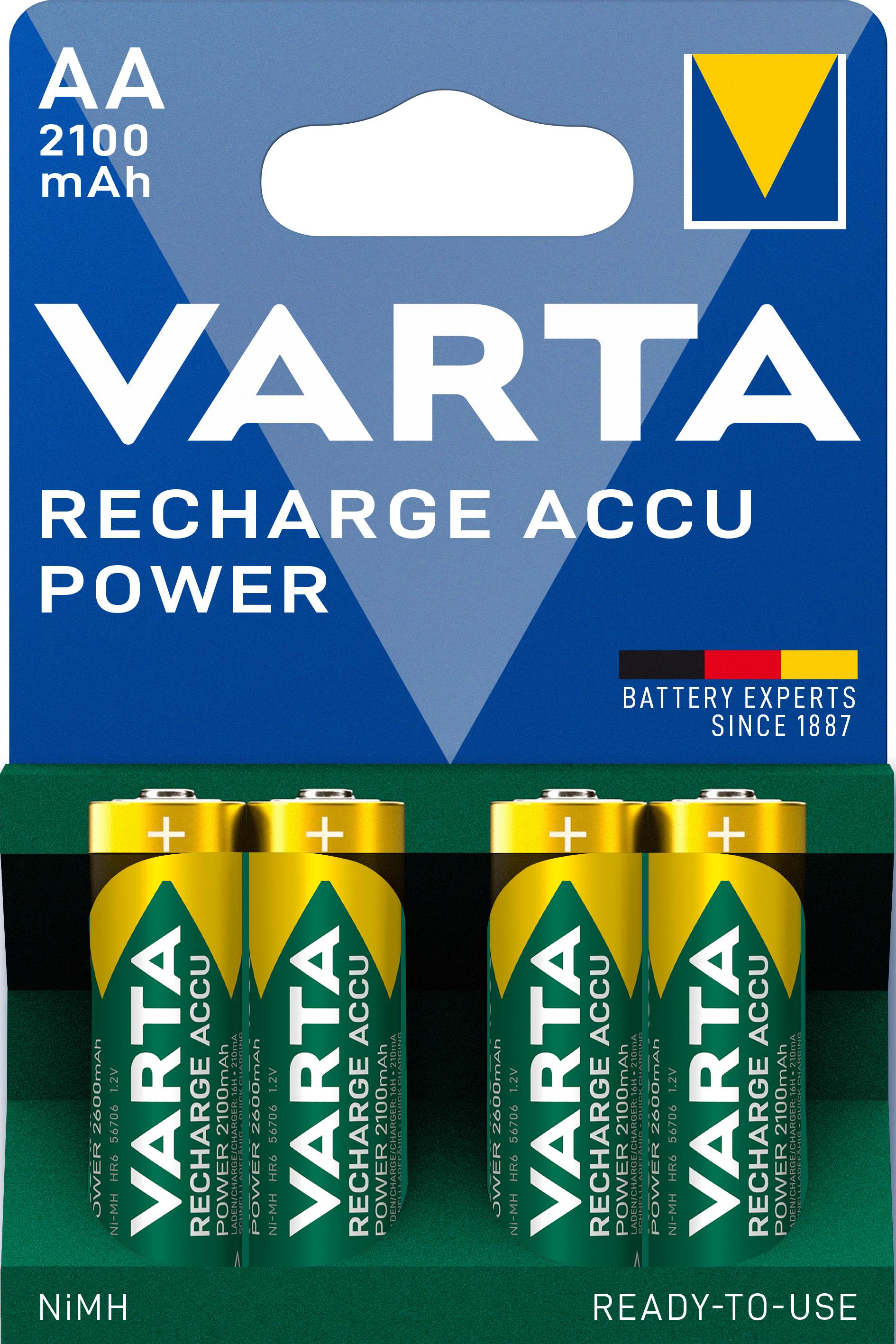 Varta Rech.ac.power Aa2100mah Bli4 Mignon (aa)-akku Nimh 2100 Mah 1.2