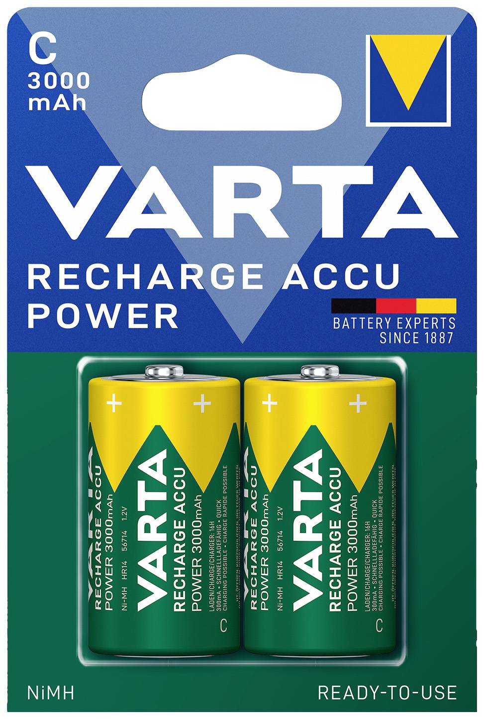 Varta Rech.ac.power C3000mah Bli2 Baby (c)-akku Nimh 3000 Mah 1.2 V 2