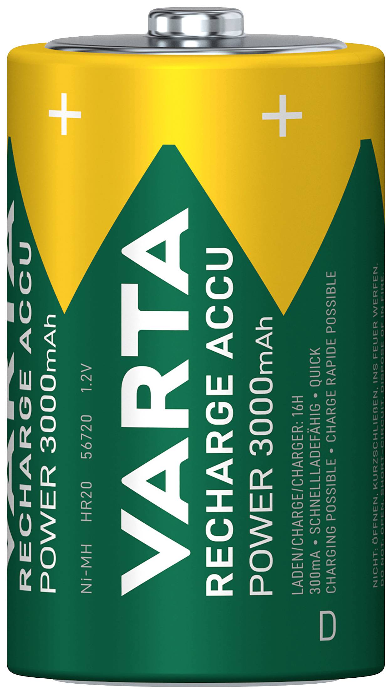 Thumbnail - Varta Rech.ac.power D3000mah Bli2 Mono (d)-akku Nimh 3000 Mah 1.2 V 2