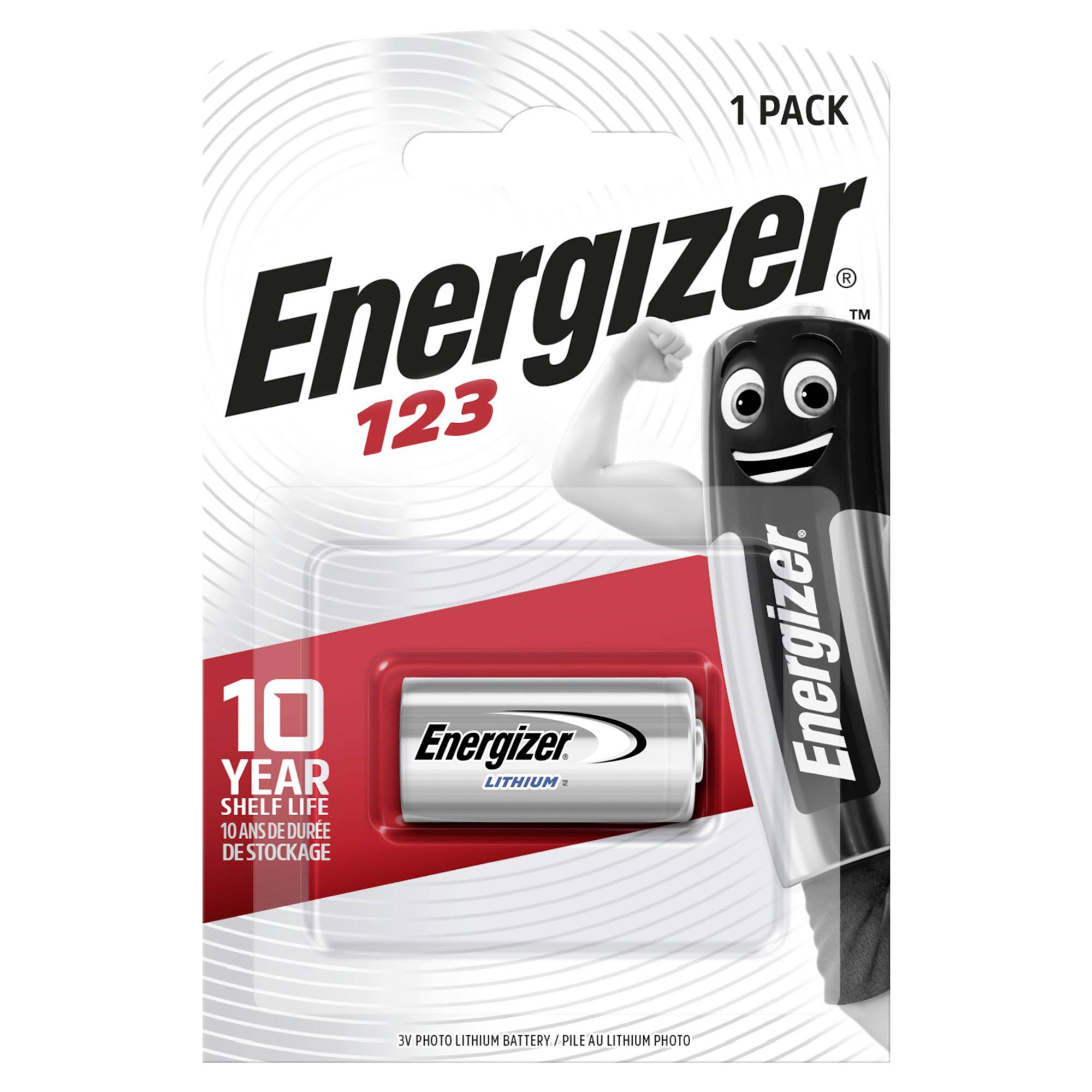 Фотобатарея Energizer CR123 CR-123A Литиевая 1500 мАч, 3 В, 1 шт.