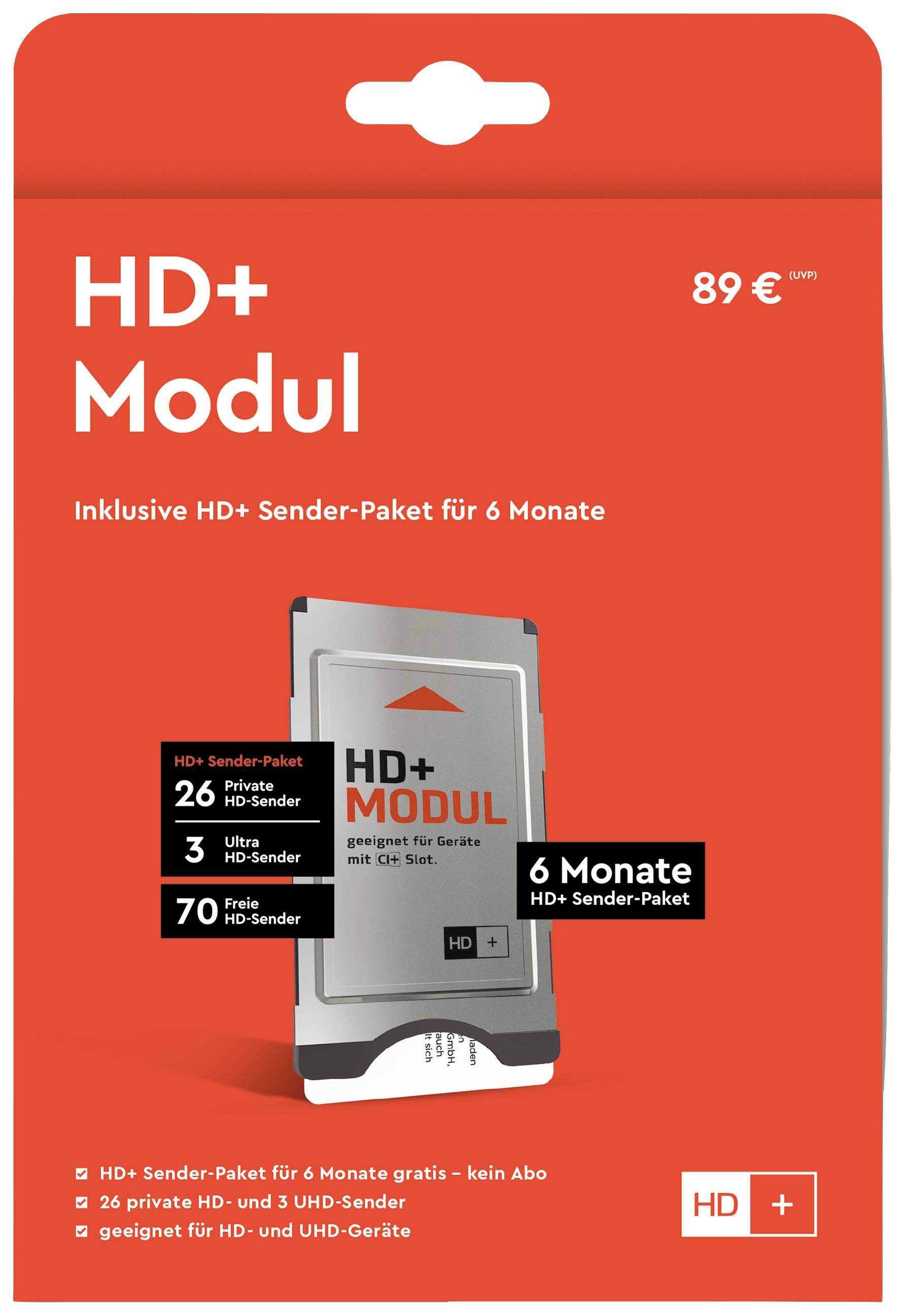 Hd Plus Ci+ Modul Sat Inkl. 6 Monate Kostenlosen Hd+ Empfang