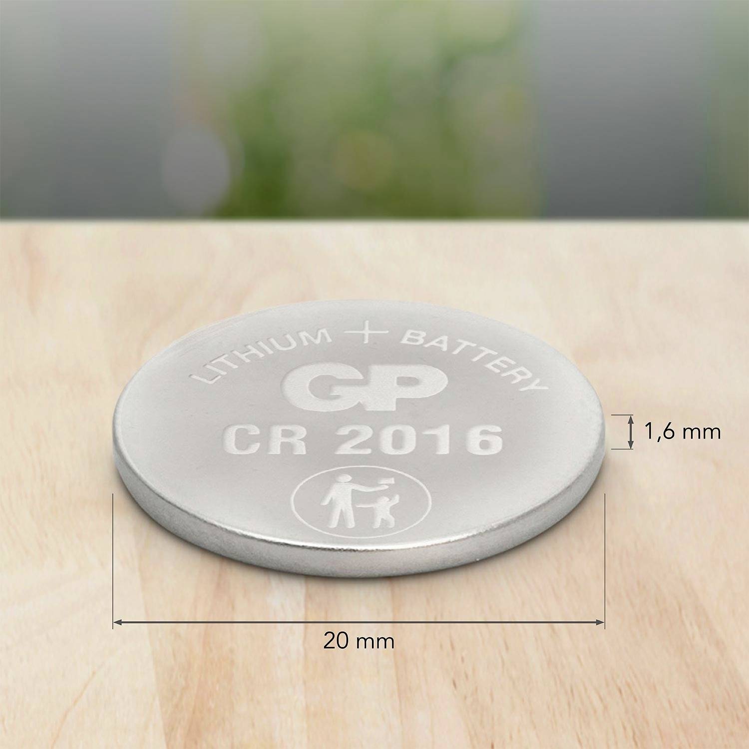 Thumbnail - Gp Knopfzelle Cr 2016 3 V 5 St. 90 Mah Lithium Gpcr2016std123c5