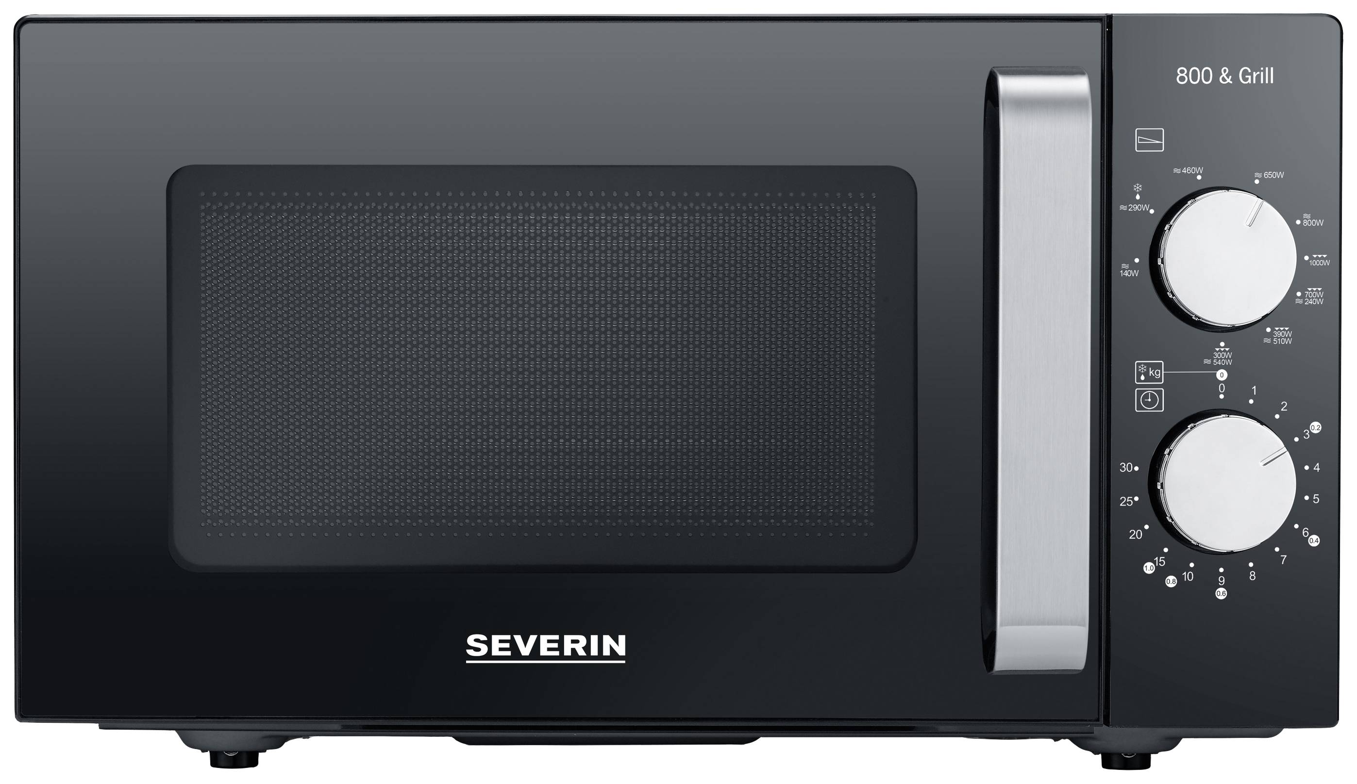 Микроволновая печь Severin MW 7762 Schwarz, Edelstahl, 800 Вт, гриль-функция