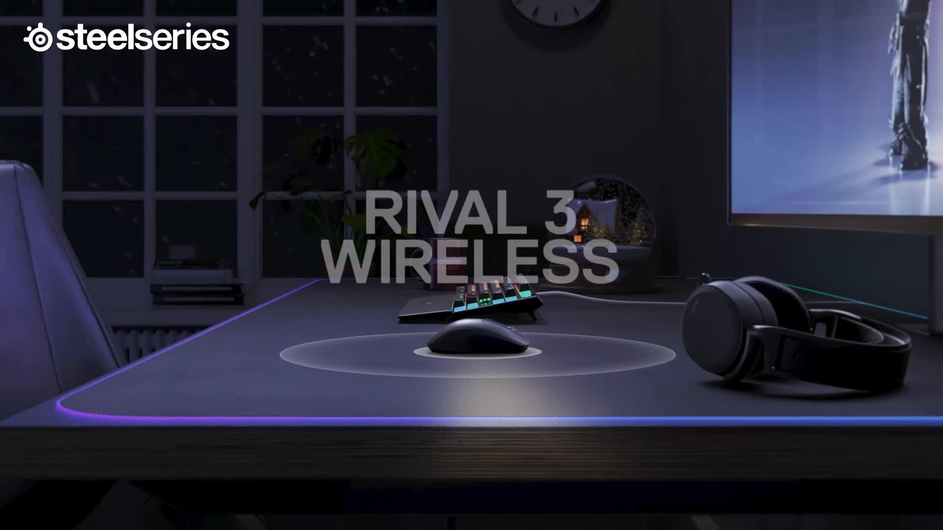 3 Gaming-Maus schwarz SteelSeries Wireless, Rival
