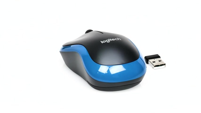Logitech Wireless Mouse M185, Souris Bleu, Ambidextre, Optique, RF sans fil, 1000 DPI, Noir, Bleu, Vente au détail