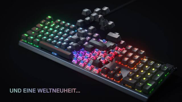 SteelSeries APEX 5, Gaming-Tastatur schwarz, DE-Layout, Hybrid Mechanical Blue