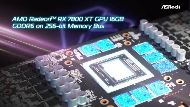 ASRock Radeon RX 7800 XT Phantom Gaming 16Go OC, Carte graphique Blanc, RDNA 3, GDDR6, 3x DisplayPort, 1x HDMI 2.1