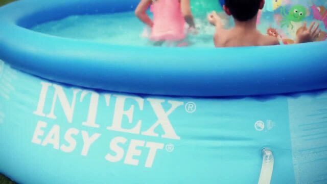 Intex Easy Set Pools 128142GN, Ø 396x84 cm, Schwimmbad hellblau/dunkelblau,  mit Kartuschenfilteranlage ECO 604G