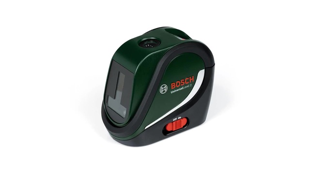 Bosch Kreuzlinienlaser UniversalLevel 2 - Basic grün/schwarz, rote Laserlinien, Reichweite 10 Meter
