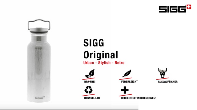 SIGG Original Alu 0,75L, Trinkflasche silber