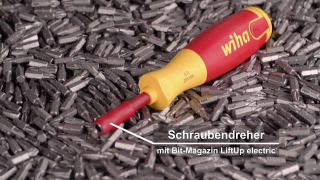 Wiha Schraubendreher mit Bithalter-Set SoftFinish electric slimVario, 4-teilig rot/gelb, Stubby mit slimBits
