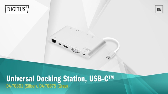 Digitus Universal Docking Station, Dockingstation grau, USB-C, HDMI, Power Delivery