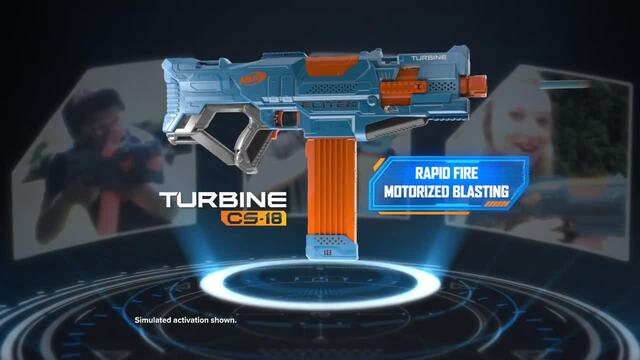 Hasbro Nerf Elite 2.0 Turbine CS-18, Nerf Gun blaugrau/orange