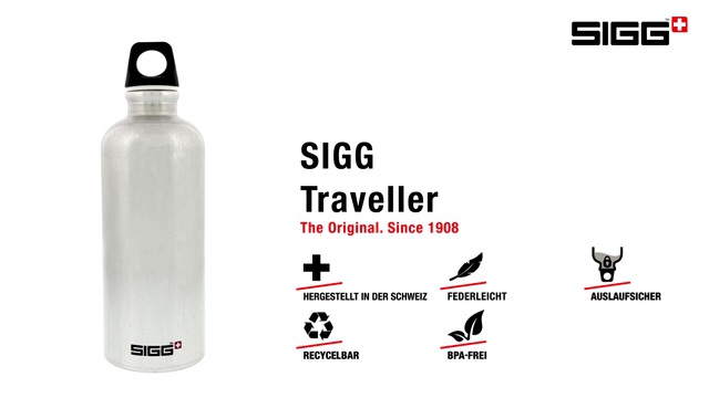 SIGG Alu Traveller 1 Liter, Trinkflasche schwarz