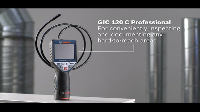 Bosch GIC 120 C Pro caméra de surveillance industrielle 8,5 mm Sonde flexible, Caméras d'inspection Bleu/Noir, 320 x 240 pixels, 8,89 cm (3.5"), 8,5 mm, Sonde flexible, Noir, Bleu, Gris, 120 cm