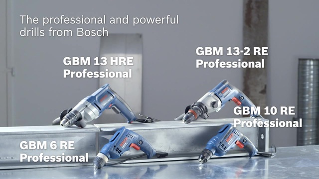 Bosch Perceuse GBM 6 RE Professional Bleu, Perceuse à poignée pistolet, Sans clé, 4000 tr/min, 1,5 cm, 6,5 mm, 12,3 N·m