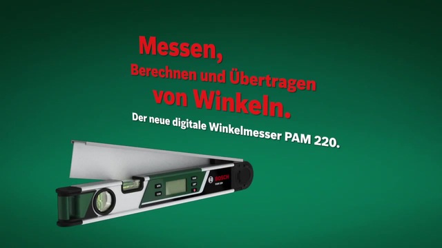 Bosch Winkelmesser PAM 220 grün, 0° - 220°, 2 Libellen