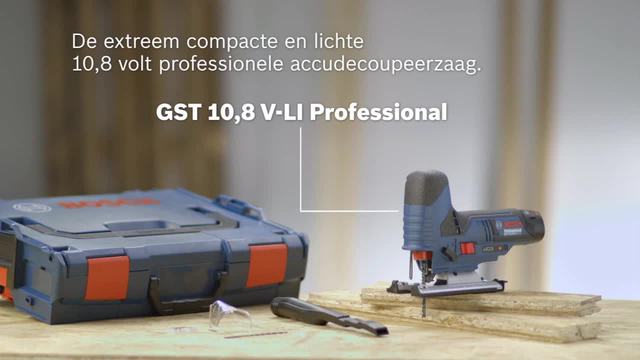 Bosch Accudecoupeerzaag GST 10,8/12V Li Professional Blauw, Accu en oplader niet inbegrepen
