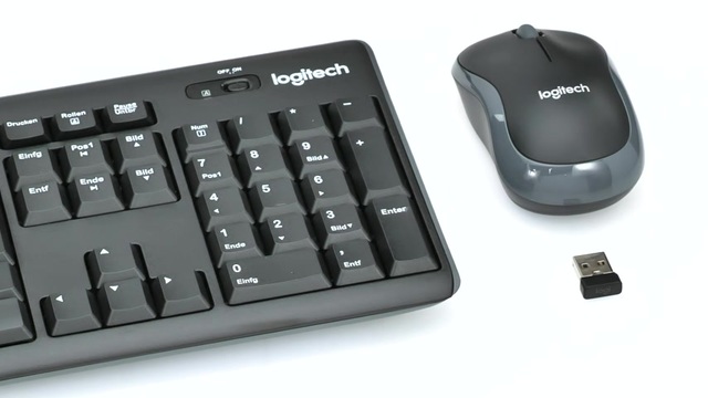 Logitech Wireless Combo MK270, desktopset Zwart, EU lay-out (QWERTY), Rubberdome
