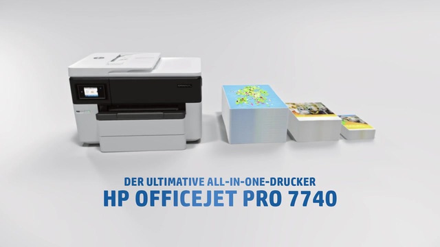 HP OfficeJet 7740 All-in-One, Multifunktionsdrucker schwarz/grau, USB, LAN, WLAN, Scan, Kopie, Fax