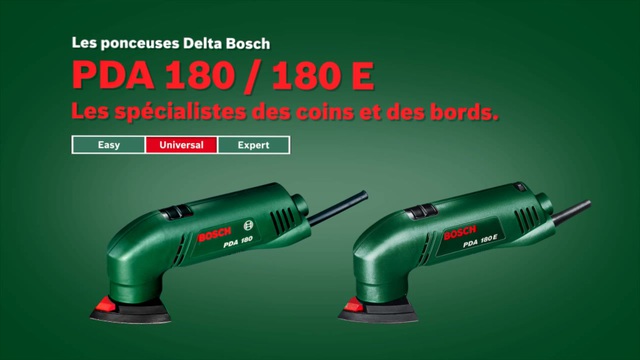 Bosch PDA 180 9200 tr/min 18400 OPM Noir, Vert 180 W, Ponceuses de détails Vert, Noir, Vert, 9200 tr/min, 18400 OPM, 1,5 mm, Secteur, 180 W
