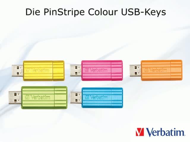 Verbatim Pin Stripe 64 GB, USB-Stick schwarz