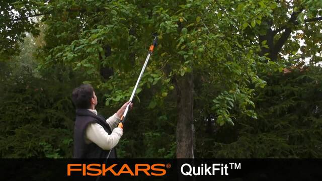 Fiskars QuikFit Laubbesen, klein schwarz/orange, 22cm