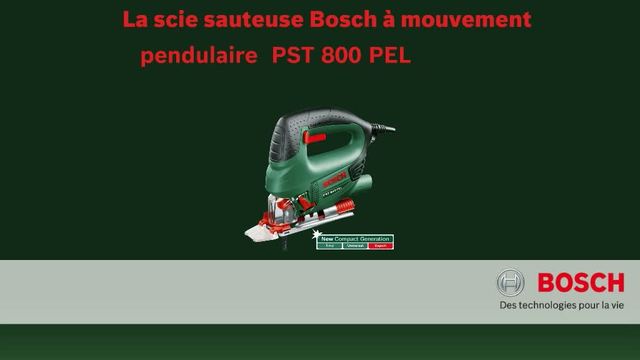 Bosch PST 800 PEL scie sauteuse 3000 spm 530 W 2 kg Vert/Noir, Poignée supérieure, Noir, Vert, Rouge, 3000 spm, 8 cm, 500 spm, 5 mm