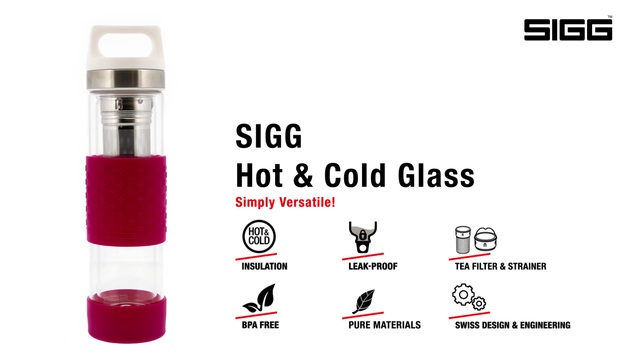 SIGG Hot & Cold Glass, Thermos Blanc/en acier inoxydable, 0,4 litre