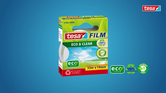 tesa Eco & Clear 33 m Transparent 1 pièce(s), Ruban adhésif Transparent, 33 m, Transparent, 19 mm, 1 pièce(s)