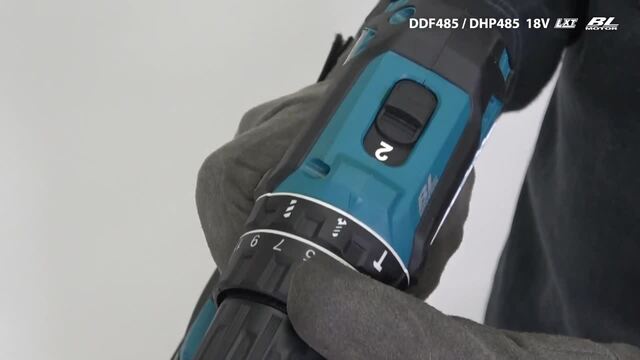 Makita DHP485Z perceuse Sans clé 1,1 kg Noir, Bleu, Perceuse à percussion Bleu/Noir, Sans clé, 1,3 cm, 3,8 cm, 1,3 cm, 50 N·m, Batterie
