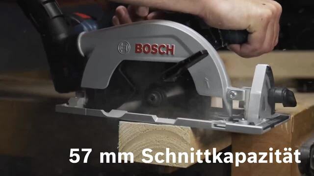 Bosch Akku-Handkreissäge GKS 18V-57-2 Professional solo blau/schwarz, ohne Akku und Ladegerät, in L-BOXX