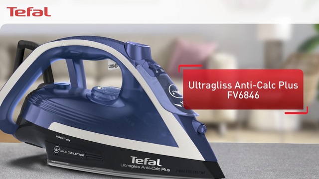 Tefal Ultragliss+ Anti-Kalk FV6846E1, Dampfbügeleisen blau/weiß