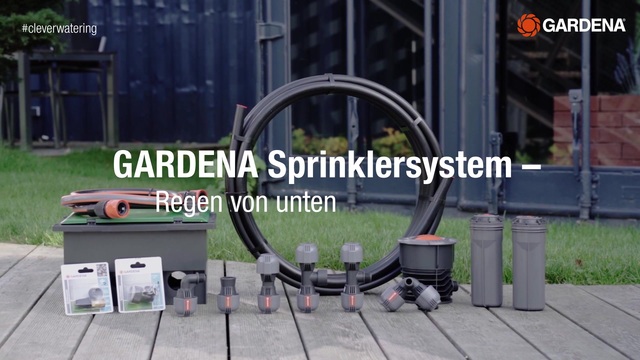 GARDENA Komplett-Set mit Versenk-Viereckregner OS 140, Sprinklersystem grau/orange, 12-teilig