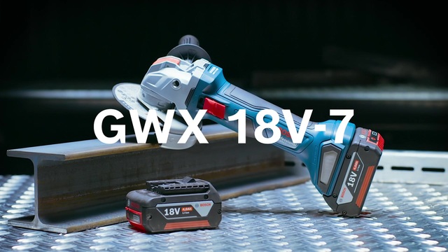 Bosch X-LOCK Akku-Winkelschleifer GWX 18V-7 Professional solo, 18Volt blau/schwarz, ohne Akku und Ladegerät, in L-BOXX