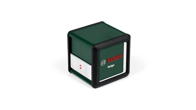 Bosch Kreuzlinienlaser Quigo, mit Klemme grün/schwarz, rote Laserlinien, Reichweite 10 Meter