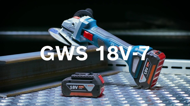 Bosch Akku-Winkelschleifer GWS 18V-7 Professional solo blau/schwarz, ohne Akku und Ladegerät