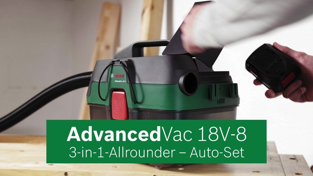 Bosch AdvancedVac 18V-8, Nass-/Trockensauger grün, ohne Akku und Ladegerät, POWER FOR ALL ALLIANCE