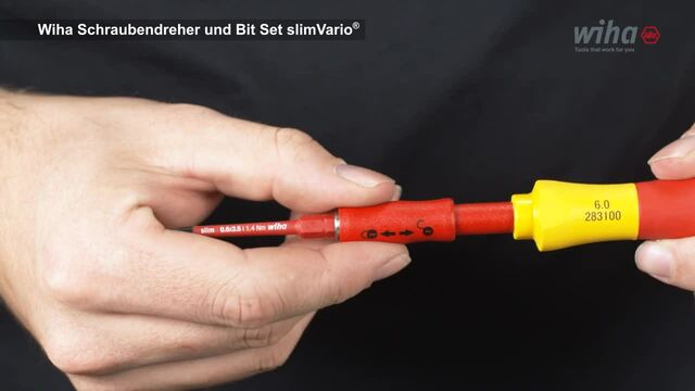 Wiha Schraubendreher-Bithalter SoftFinish electric slimVario rot/gelb, für 6mm slimBits