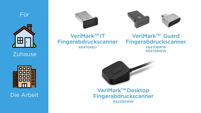 Kensington VeriMark Guard, Sicherheit schwarz, USB-A Fingerprint Security Key, FIDO2 WebAuthn/CTAP2 & FIDO U2F, Windows, Chrome, macOS, iOS