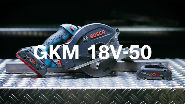 Bosch Akku-Metallkreissäge GKM 18V-50 Professional solo, Handkreissäge blau/schwarz, ohne Akku und Ladegerät, in L-BOXX