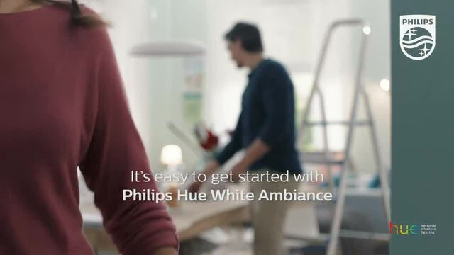 Philips Hue White and Color Ambiance Kit de démarrage  E27, Lumière LED Blanc, 2000K - 6500K, Dimmable