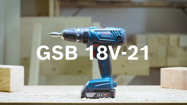 Bosch GSB 18V-21 Professional 1800 tr/min 1,2 kg Noir, Bleu, Perceuse à percussion Bleu/Noir, Perceuse à poignée pistolet, 1,3 cm, 1800 tr/min, 3,5 cm, 1 cm, 1 cm