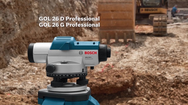 Bosch Optisches Nivelliergerät GOL 26 G Professional, mit Baustativ blau, Koffer, Maßeinheit 400 Gon