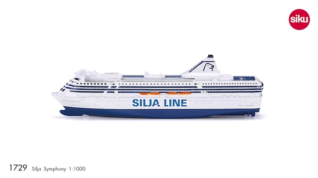 SIKU SUPER - Silja Symphony, Modèle réduit de voiture Blanc/Bleu, Échelle 1:1000