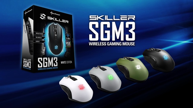 Sharkoon SKILLER SGM3 gaming muis Wit, 600 - 6.000 dpi, RGB leds