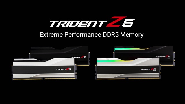 G.Skill Trident Z RGB Z5 module de mémoire 32 Go 2 x 16 Go DDR5 5200 MHz, Mémoire vive Argent, 32 Go, 2 x 16 Go, DDR5, 5200 MHz, 288-pin DIMM, Noir, Blanc