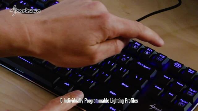 Sharkoon PureWriter RGB, Gaming-Tastatur schwarz, DE-Layout, Kailh Choc Low Profile Blue
