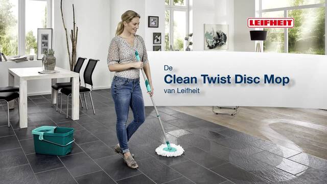 LEIFHEIT Dweilsysteem Set Clean Twist Disc Mop Ergo vloerwisser Blauw/turquoise